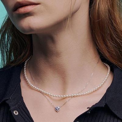 4mm White Pearl Necklace OTN222402PWI