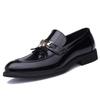 Men's shoes business dress leather shoes men's glossy pointed Doudou shoes European and American casual shoes foreign trade fringed loafers