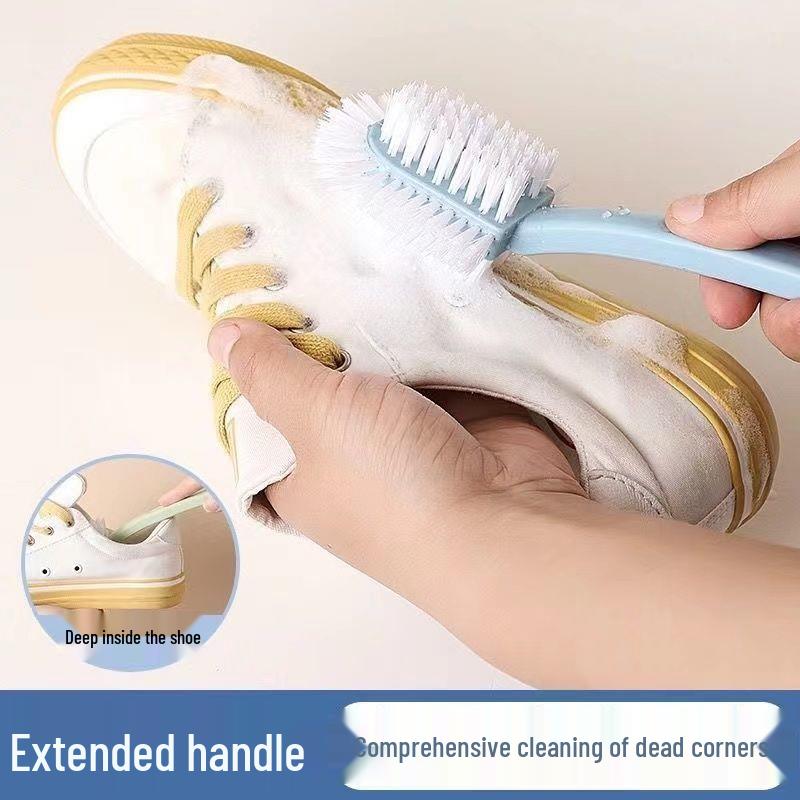 Five-Sided Soft Bristle Shoe & Laundry Cleaning Brush - Gentle, Multifunctional Tool for Shoes & Clothes.