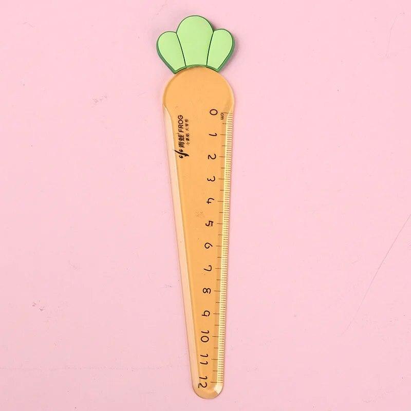 1 Piece Cute Carrot Star Sword Stationery Cartoon Drawing Kitten Straight Plastic Ruler
