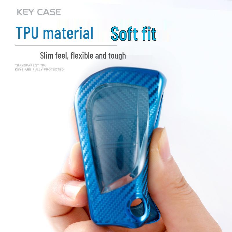 Toyota RAV4 2020 Key Case: Carbon Fiber Full Coverage with Personalized Shell & Buckle