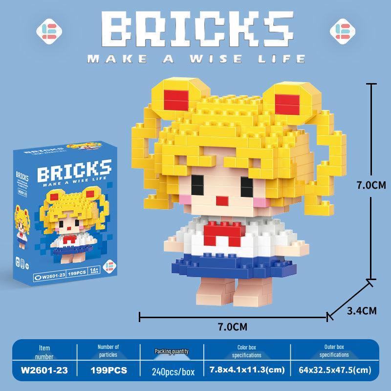 Cartoon Figurine Building Blocks: Kuromi, Cinnamoroll & Melody Rabbit - Educational Toy Blind Box for Kids