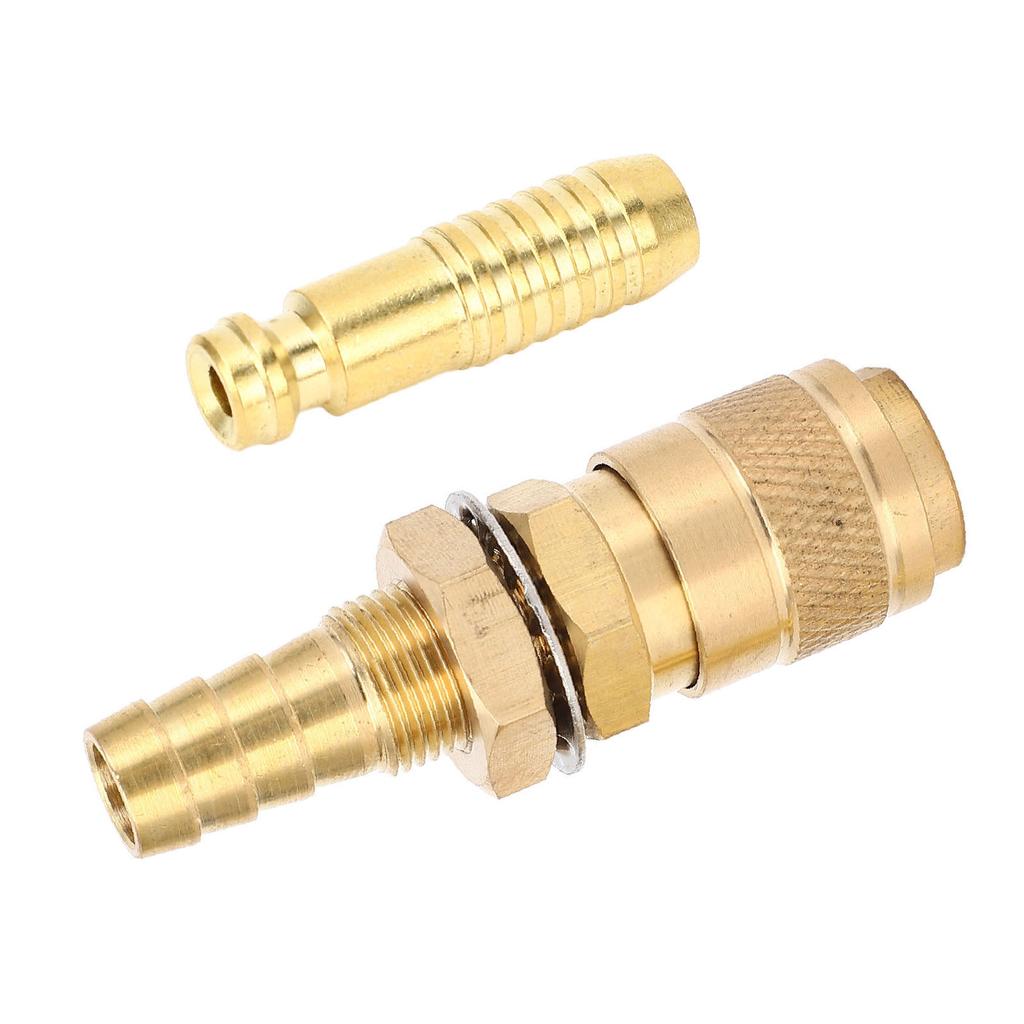 Vattenkyld gasadapter Mässing Svetsbrännare Gas Vatten Snabbkoppling för PTA DB MIG TIG 10mm 0.39in