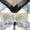 MidiUmi Made In Japan Linen Blend Border Pattern Five-quarter Sleeve V Neck Knit Women Used