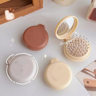 1/3PCS Cute Folding Airbag Comb Massage Comb Mirror Integrated Compact and Portable Mini Air Cushion Comb for Girls