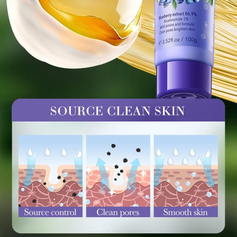 Blueberry Amino Acid Cleanser SADOER Gentle Antioxidant Cleansing Facial Cleanser