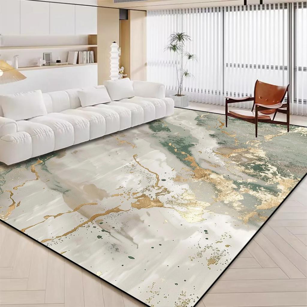 Luxury White Marble Carpet for Living Room Nordic Gold Decoration Home Tapis Non-slip Washable Rugs for Bedroom Ins Floor Mat