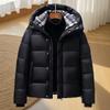 Plus Size Plaid Hooded Jacket with Detachable Sleeves - Classic Thickened Coat for Autumn and Winter