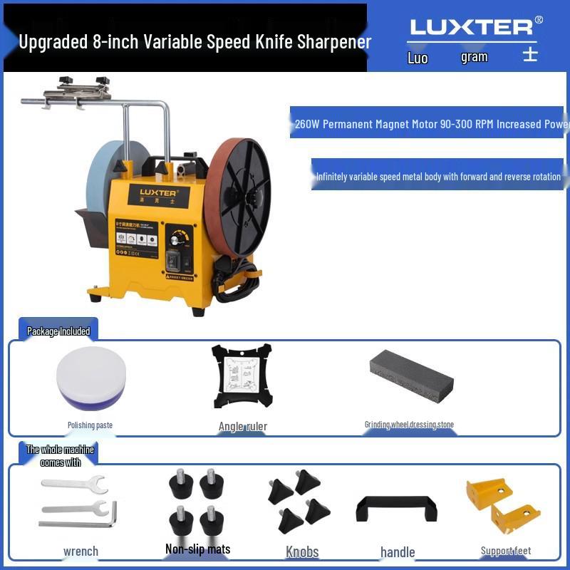 LUXTER Variable Speed Electric Knife Sharpener with Water-Cooled Grinding Wheel