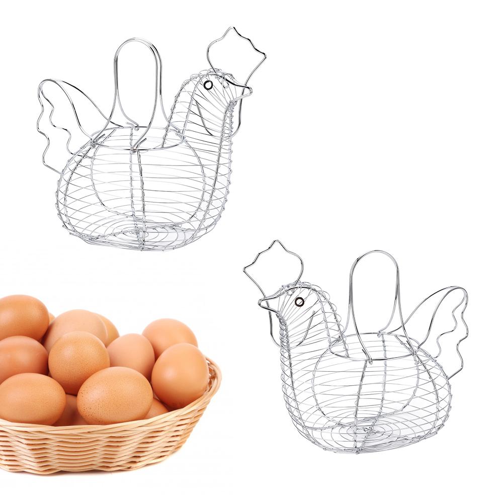 Košík na ovoce z tepaného železa Pletený koš na vejce