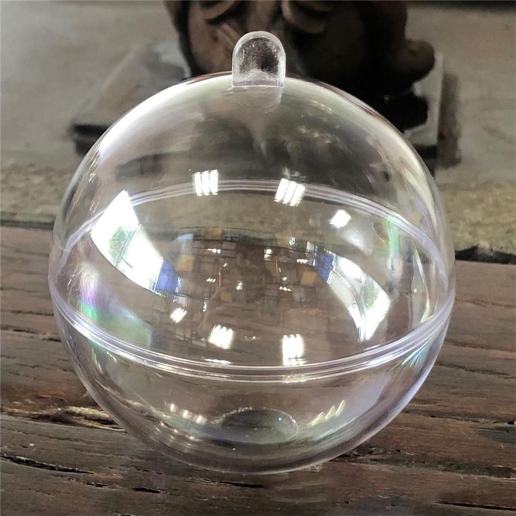 Christmas DIY Acrylic Hollow Ball Clear Balls Fillable Ornaments Ball Transparent Ball DIY Crafts for Wedding Christmas Decor
