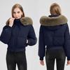 Women S Hooded Short Padded Coat With Faux Fur Collar Casual Warm Winter Jacket