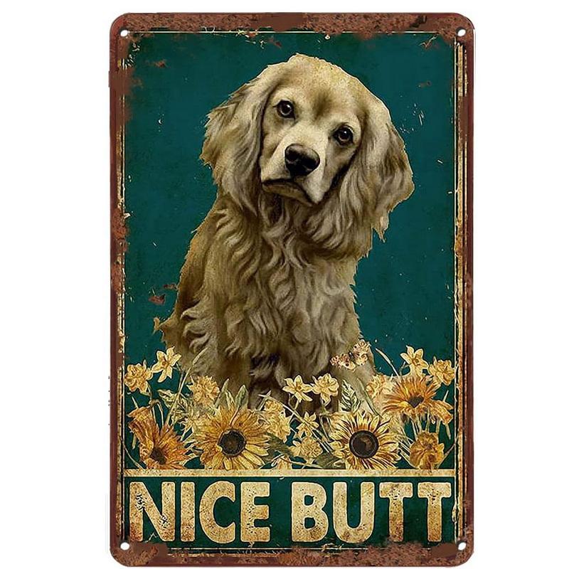 Dogs Metal Tin Signs Labrador Pitbull Wall Art Posters Plaque Vintage Iron Painting Decoration for Home Cafe Game Room Club Bar