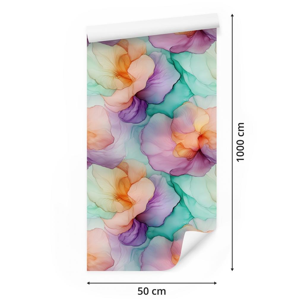 Ink Violet, Peach and Purple Wallpaper 50x1000