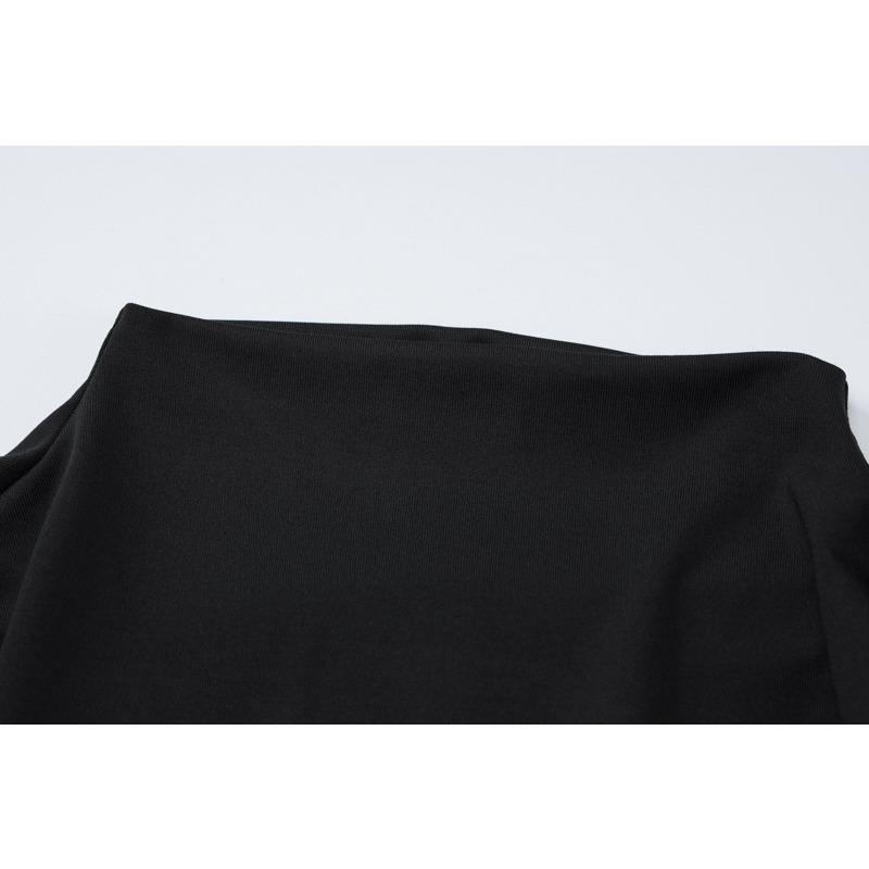 Spring Women's Long Sleeve High Neck Sexy Backless Split Long Dress Fashion Dress