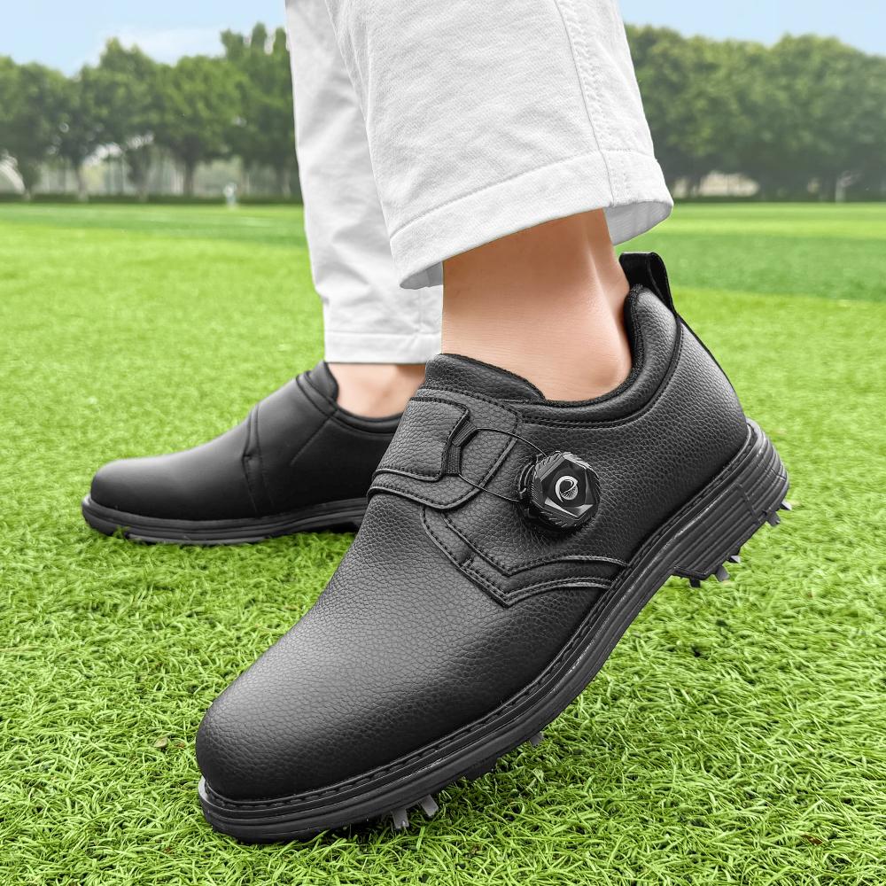 Men Golf Shoes Outdoor Spiked Sports Upper Stable Anti Slip Sole For Golf Training Outdoor All Season Daily Outdoor Casual