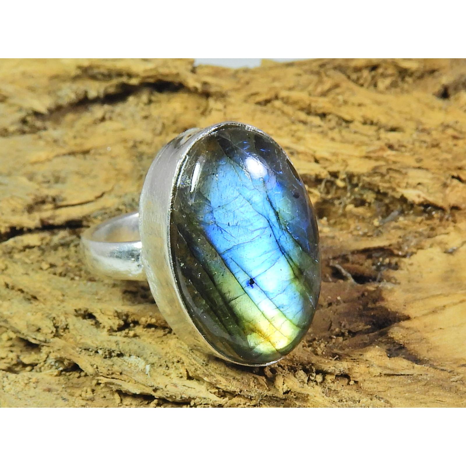 

Natural Blue Labradorite Gemstone 925 Solid Sterling Silver Ring Size US-5.5 PG-255