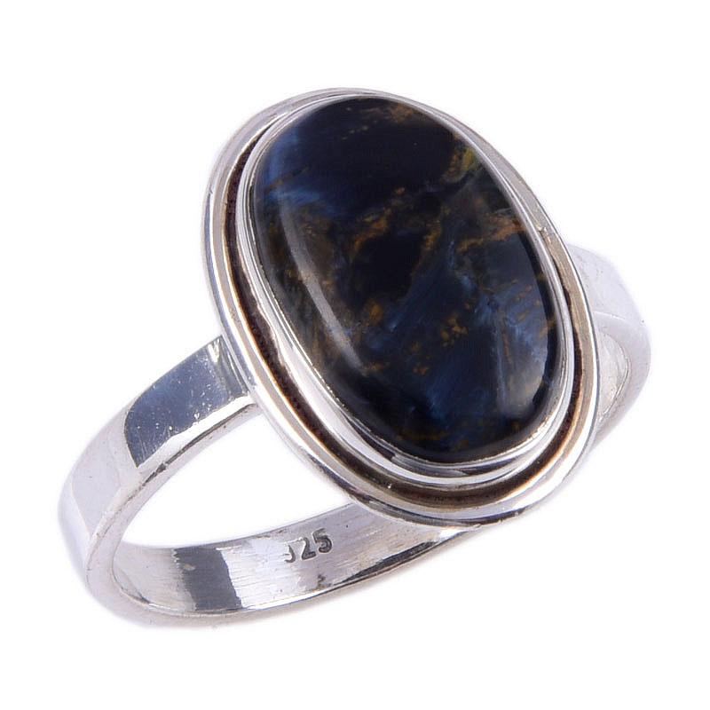 Natural Pietersite Gemstone Handmade 925 Solid Sterling Silver Ring Size 9 E6V73