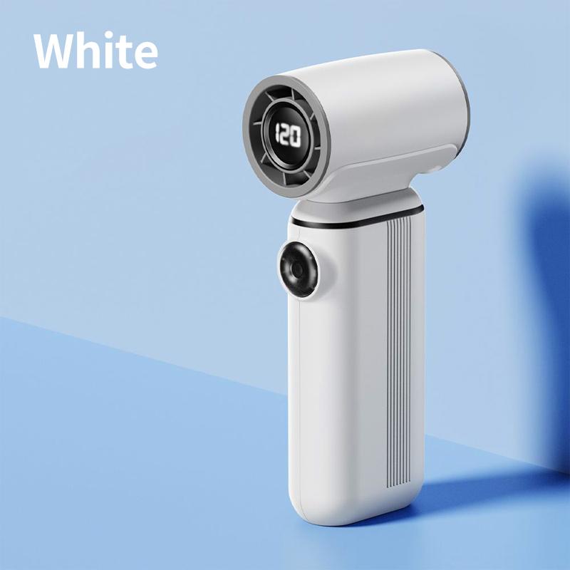Portable Mini Handheld Fan with LED Display Semiconductor Refrigeration 120 Speeds USB Rechargeable Battery Outdoor Fan белый