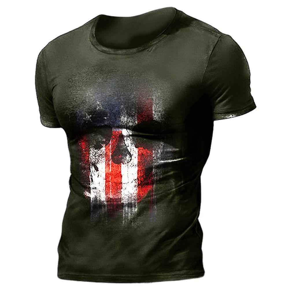 Men's T-shirts Summer 3d Vintage Horror Skull Top Hip Hop Rock Streetwear Comfortable O-neck Short Sleeve Tee Oversized Tops