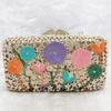 Flower Women Diamond Evening Clutches WHTUOHENG Orange/Purple Lady White Diamond Wedding Bridal Purse Dinner Prom Phone Clutches