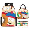 South Park Backpack Learning Stick Of Truth Sout Park Student School Bag Cartoon Lunch Bag Pencil Case
