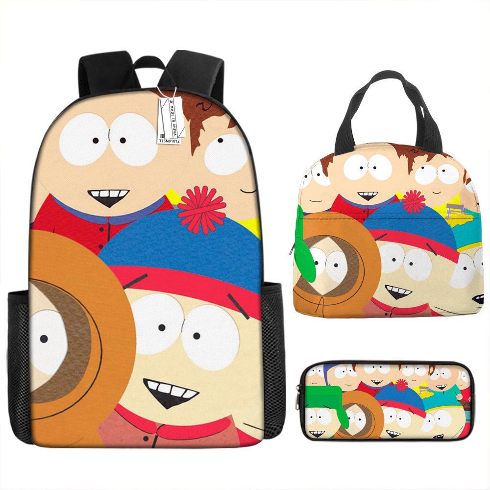 South Park Backpack Learning Stick Of Truth Sout Park Student School Bag Cartoon Lunch Bag Pencil Case