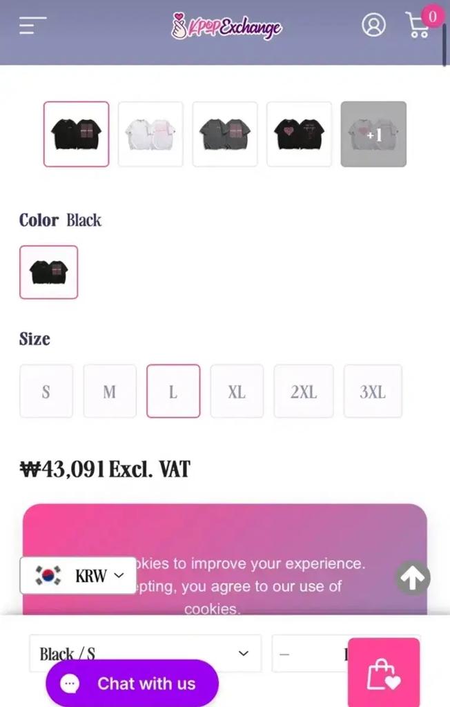 BLACKPINK BOMPINK World Tour Short-Sleeve T-Shirt, Size L