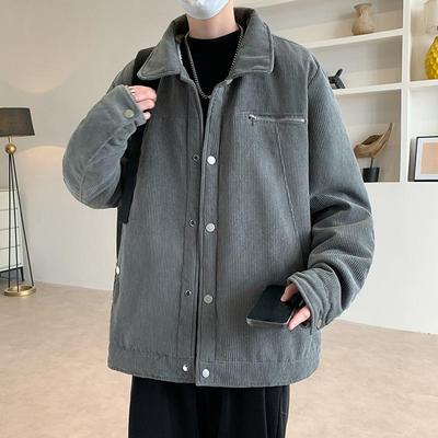 Men's Plus Size Casual Korean Lapel Cardigan Jacket for Autumn and Winter