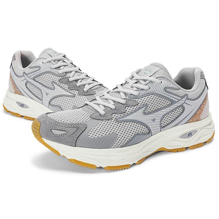 Mizuno Racer S Cushioning Breathable Low-Top Running Shoes Unisex Sneaker Medium-Gray D1GH223507