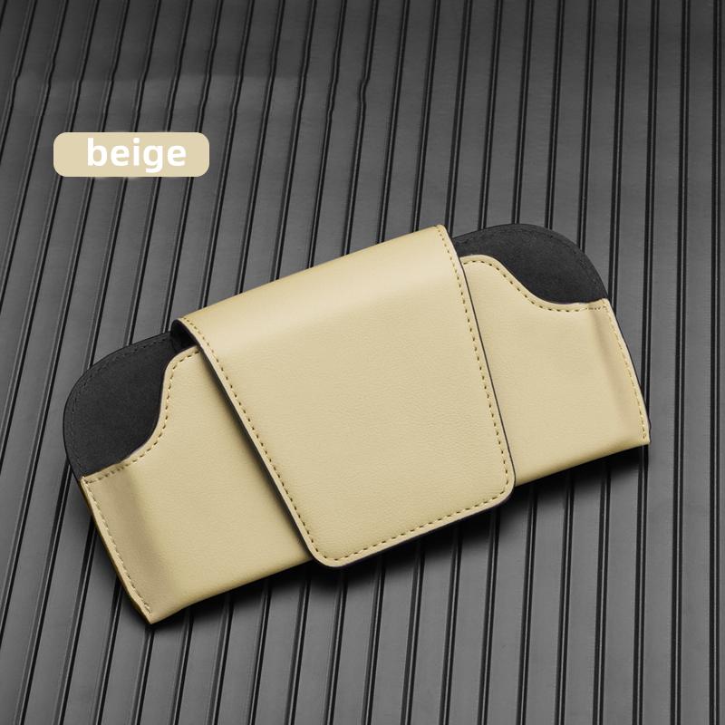 Osłona przeciwsłoneczna samochodu Uchwyt na okulary Etui Klips do okularów przeciwsłonecznych Skórzane pudełko na okulary Organizer na karty i bilety Magnetyczne zapięcie Przechowywanie okularów