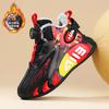 Children's basketball shoes Boys' winter velvet warm new large cotton cold-proof button sports shoes leather boys running shoes