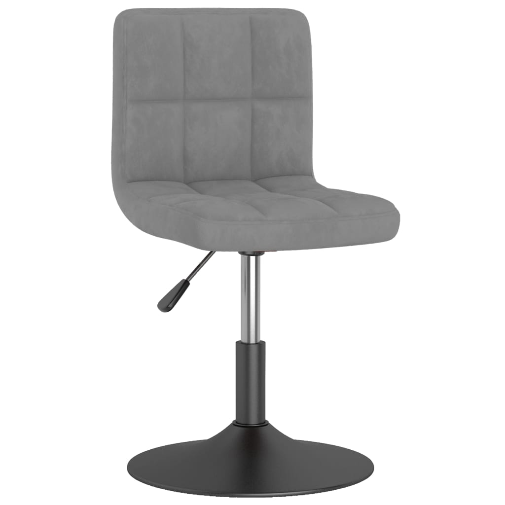 Dining Chair Swivel Light Grey Velvet
