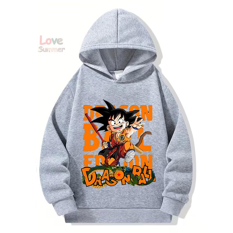 Anime hoodie 3-14 Years Kids DragonBall Clothes Goku Hoodie Boys Girls Sporty Ideal Daily Outdoor Wear Boys Hooded Sweatshirt