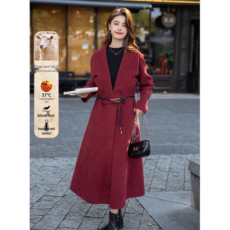 Mocana Women's Double-Faced Wool Long Sleeve Coat