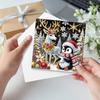 6 Pcs DIY Rhinestone Art Painting Cards Christmas Greeting Card Making Kit with Envelopes 5D Snowman Cat Deer Rhinestone