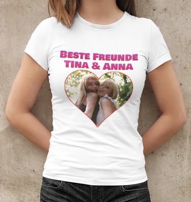 Beste Freunde BF Friendship Geburtstag Geschen Herz Erinnerung Bio Damen T-Shirt