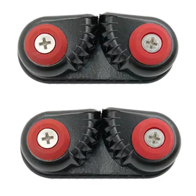 2Pcs Boat Black Aluminium Rope Clamp Cleats Matic Fairlead Marine Sailing Rowing Sailboat Kayak Canoe Dinghy Accessories