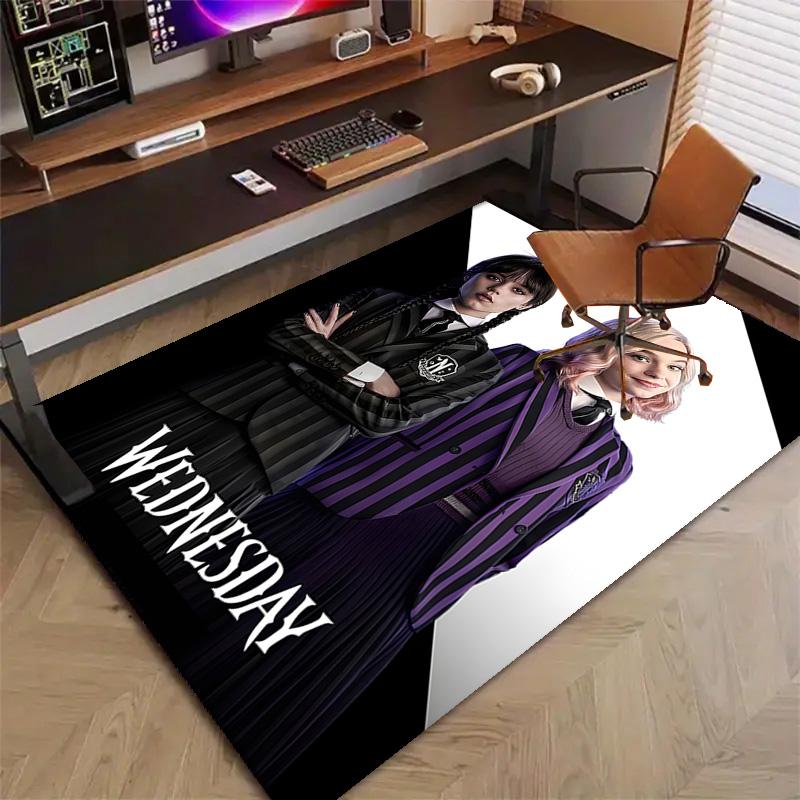 1pc Addams Family Wednesday5 Design Printed Area Rug Carpet for Bedroom Living Room Home Decor Rugs Mat Non Slip Mat Rug for Bedside