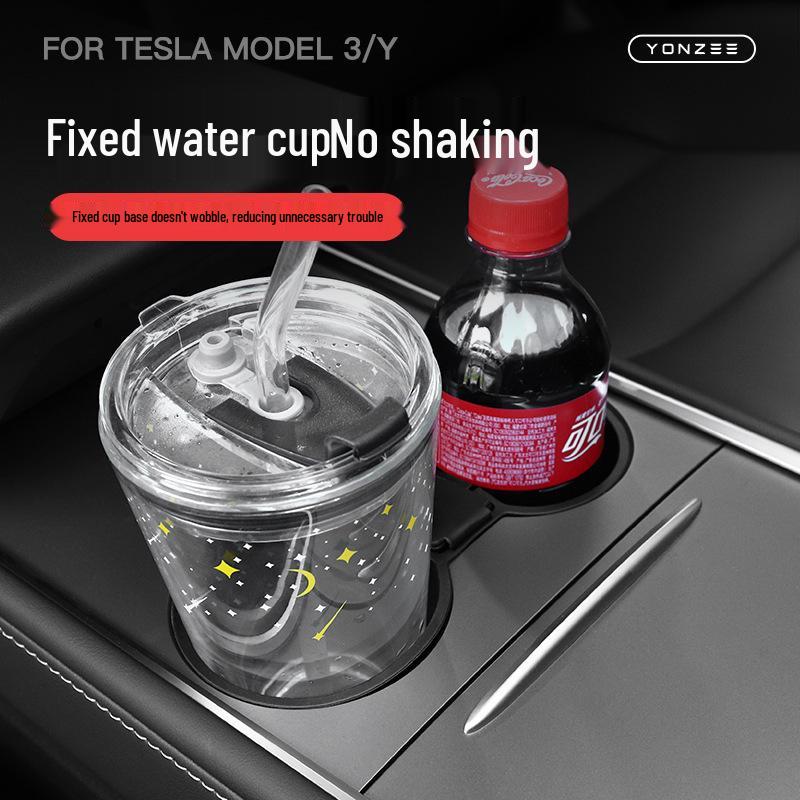 Tesla Model 3/Y Center Console Silicone Cup Holder Anti-Spill Storage Box