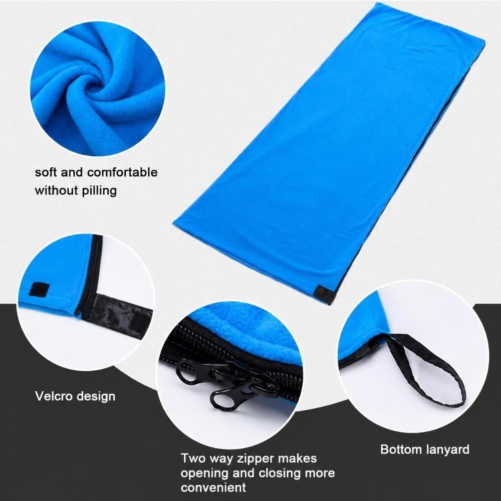 Two-Way Zipper Fleece Sleeping Bag Soft Outdoor Bivvy Sack Cozy Emergency Emergency Blanket  Travel