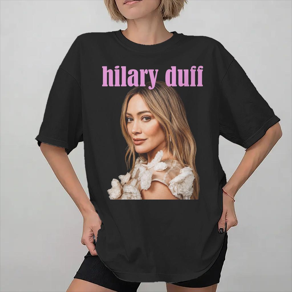 Hilary Duff Lucky Me Tour 2026 Printed T Shirts Women 100% Cotton Tee Shirt Clothes