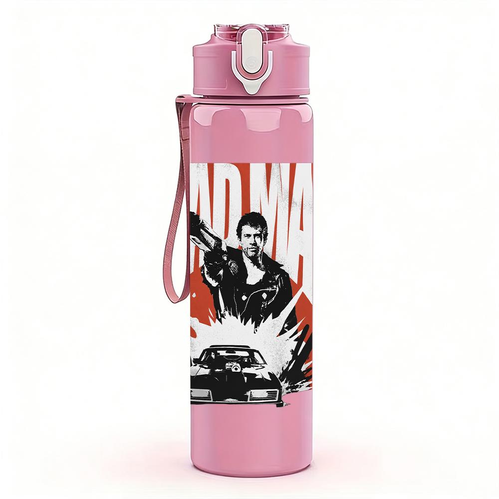 1PC Retro Western Cowboy Gun Grunge Print 750ml Portable Sports Water Bottle Leakproof Gym Outdoor Travel Drink Cup
