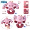 Aipinqi Pink Hand-Crank Ring Baby Plush Rattle Toy, 0-1 Year Olds