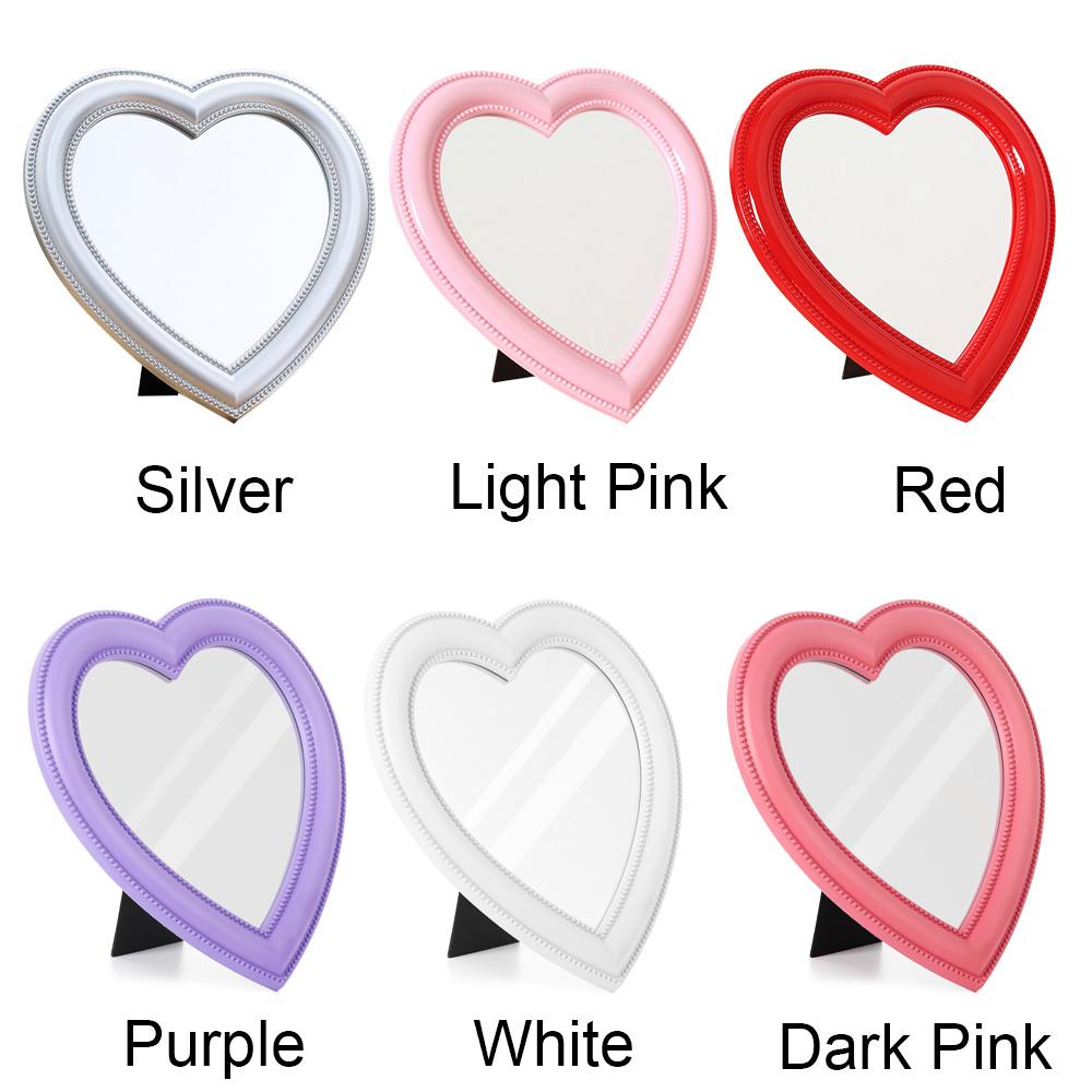 Portable Cute Wall hanging Women/Girls Makeup Mirror Cosmetic Mirror Heart Shaped Handheld