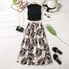 2025 Summer Kids' European Printed Skirt & Sleeveless Knit Top Set