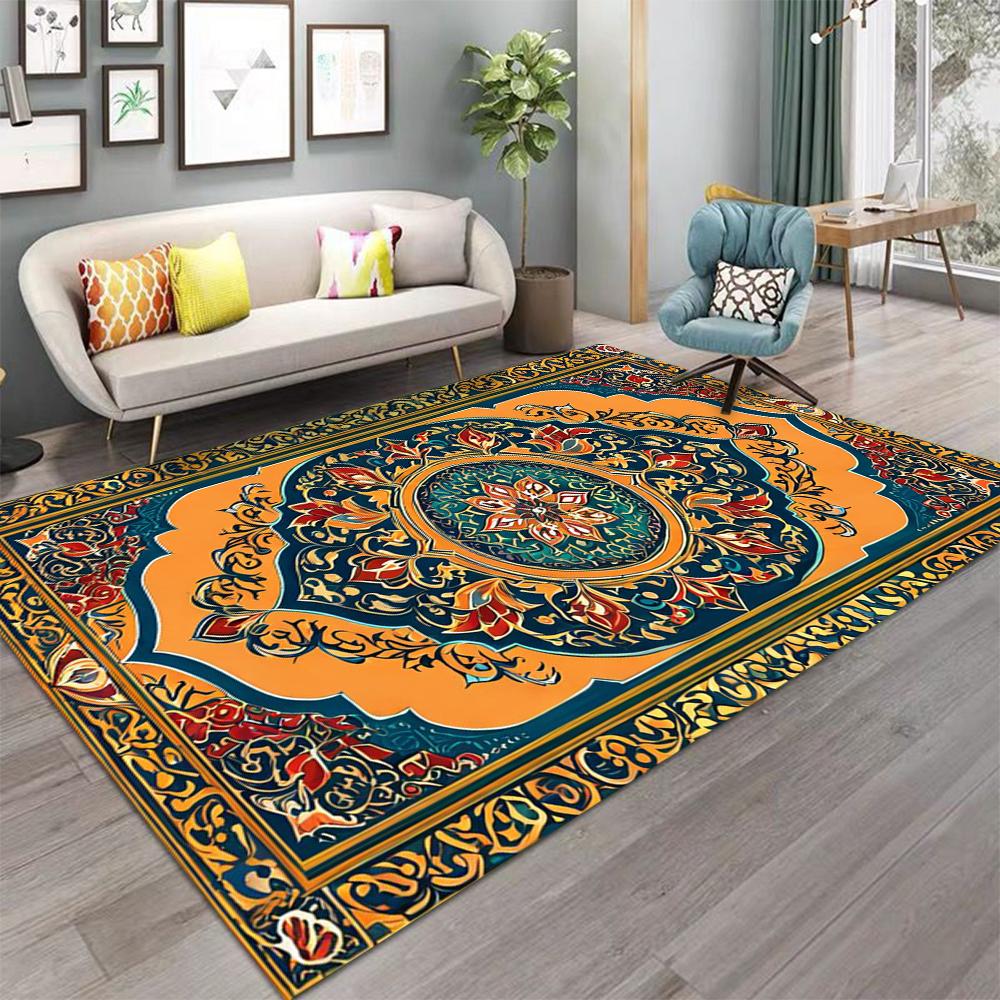 Bohemian Ethnic Style Carpet Retro Living Room Carpet Washable Dining Room Interior Door Mat Kitchen Area Decoration Carpet