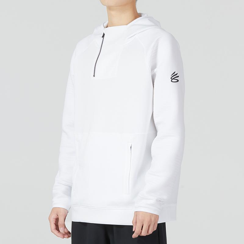 Under Armour Chaqueta Jugable Curry Color Sólido Deportivo Casual Jersey con Capucha de Manga Larga Sudadera Chaquetas para Hombre Blanco 1374296-100