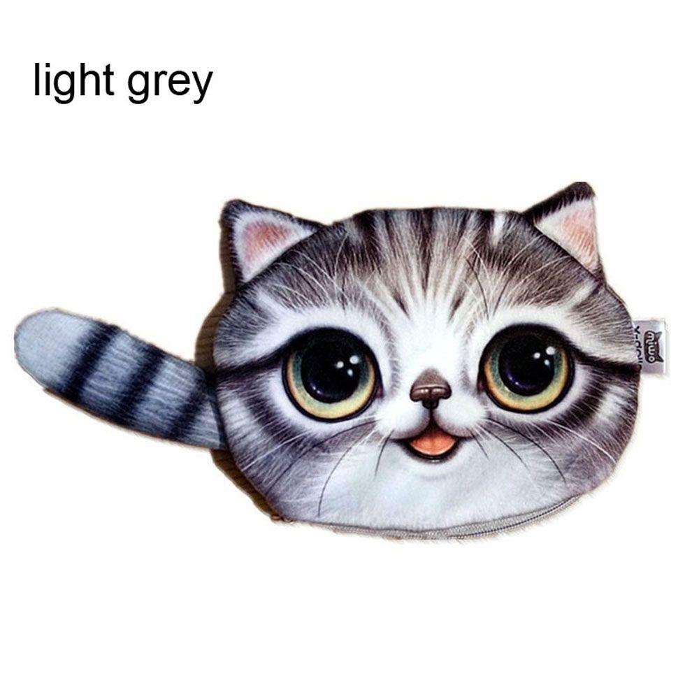 Personalized Woman Coin Change Purse Coin Bag with Zipper Cartoon Cat Zero Wallet Big Face Small Tail Cat Cat Head Meow
