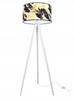 Stehlampe Dreibein Lampenschirm Goldene Blumen LED